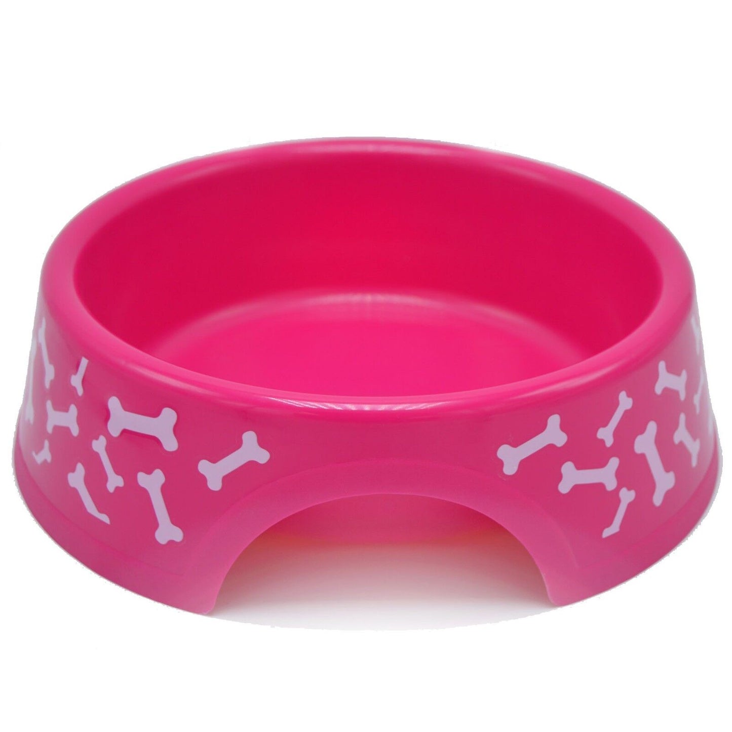 Pet Dog Cat Food Feeding Water Dish Plastic Plate Bowl with Bones 2 Qt (2.89 L)