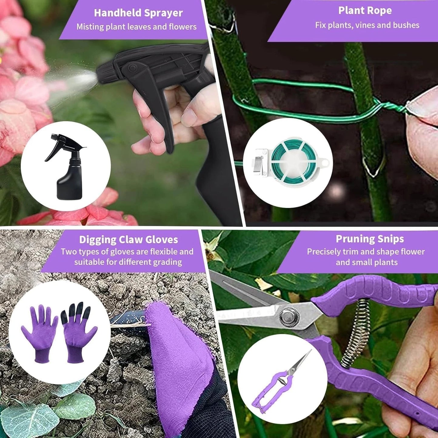Ergonomic 11-Piece Aluminum Gardening Kit with Durable Tote Bag, Perfect Gift!
