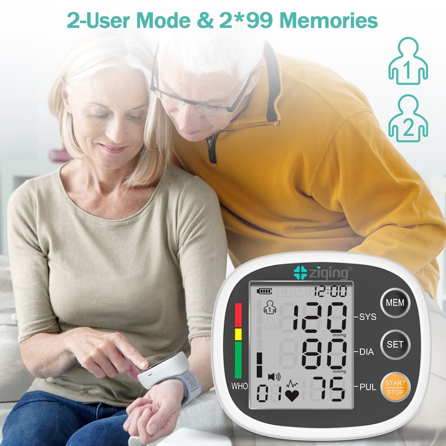 Digital Wrist Blood Pressure Monitor BP Cuff Accuracy Heart Rate Machine Tester