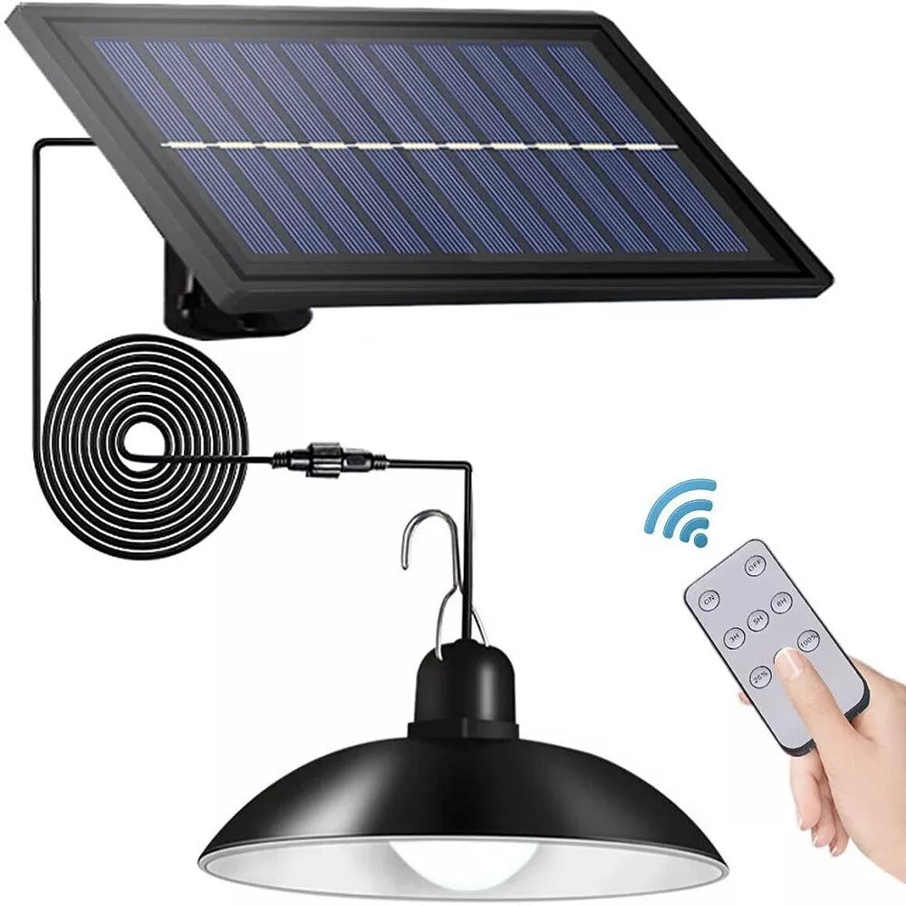 30 LED Solar Pendant Hanging Light Remote Indoor Outdoor Garden Yard Shed Lamp
