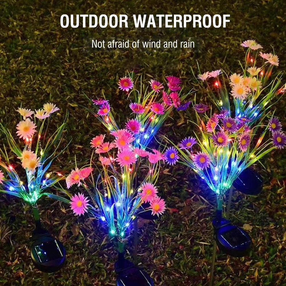 Solar Garden Lights Outdoor Waterproof LED Flower Stake Lamp Yard Patio Decor
