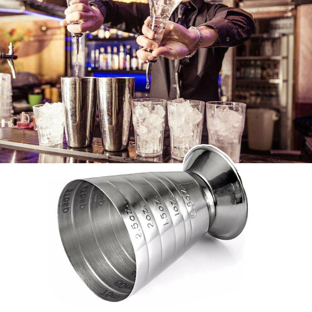 75ml Metal Measure Cup Drink Shot Ounce Jigger Bar Mixed Cocktail Beaker NEW US