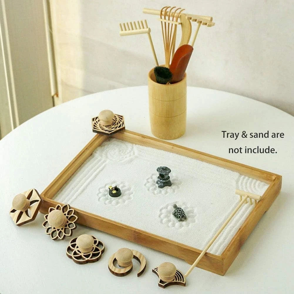 Zen Garden Rake Stamp Tools - Meditation Rock Sand Garden Accessories ? Offic...