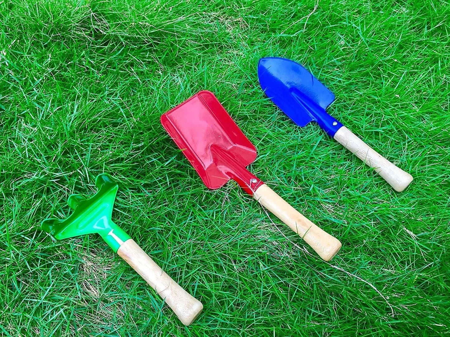 8" Long Gardening Tools for Kids Kids Garden Tools with Rake Shovel and 3 Piece