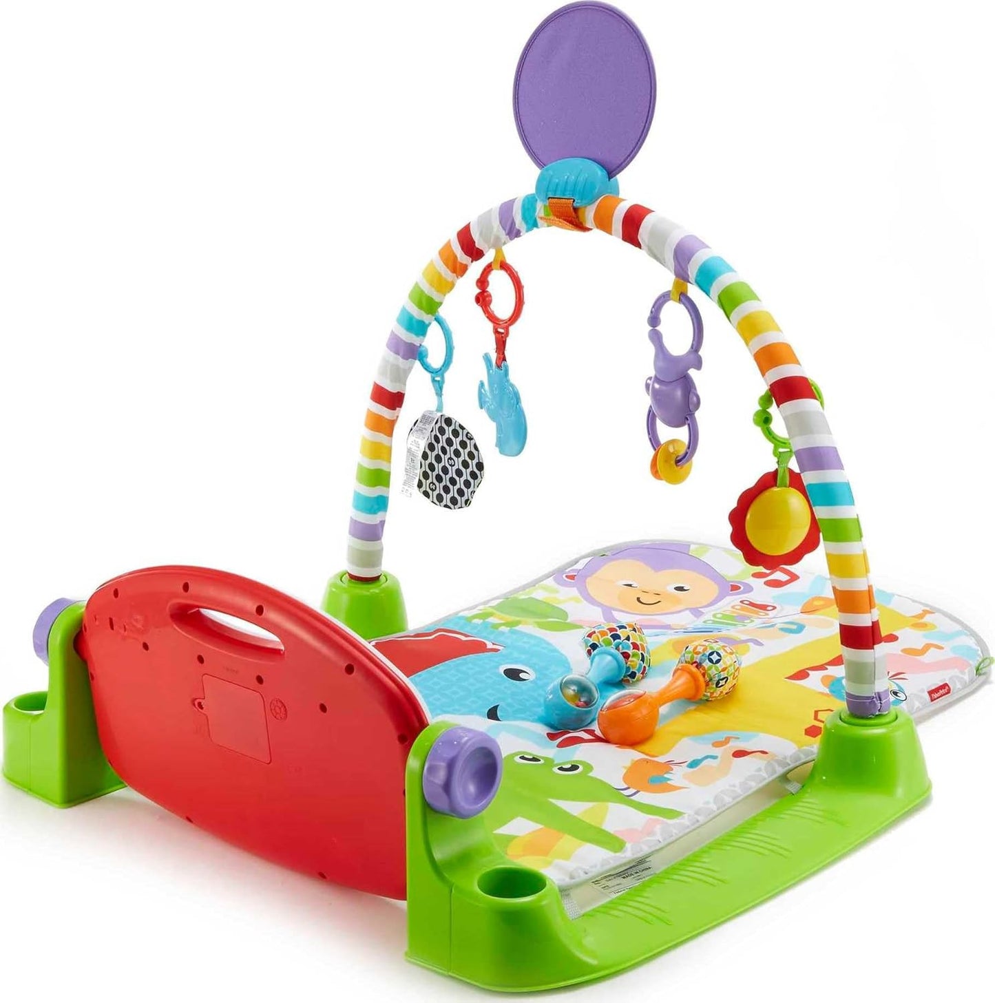 Fisher-Price Baby Playmat Deluxe Kick & Play Piano Gym for Learning & 2 Maracas