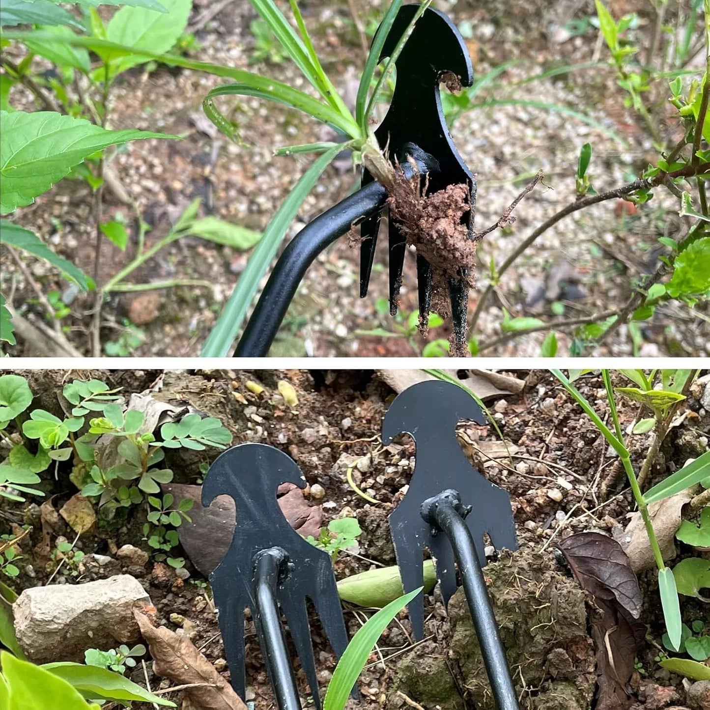 Manual Weed Puller Twister Garden Lawn Grass Root Remover Claw Tool Black Steel