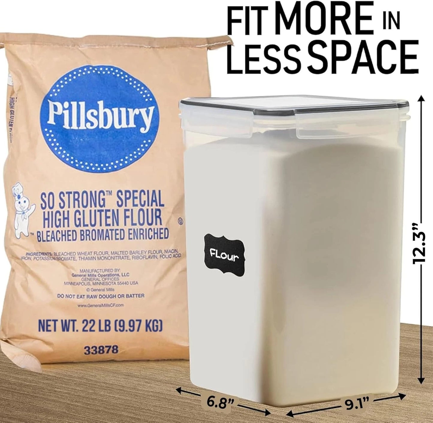 8.5L Airtight Food Storage Containers with Lids - 2 PC Set for Organized Kitchen