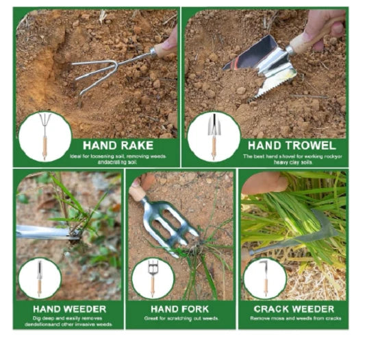 Gardening Tool Set for Women 9 Piece Heavy Duty with Bag Gift for Mom Outdoor