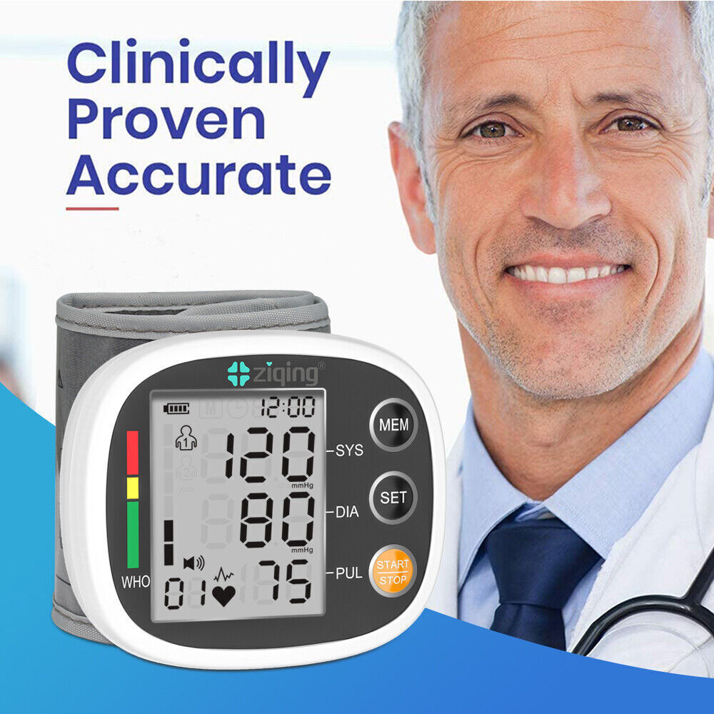 Digital Wrist Blood Pressure Monitor BP Cuff Accuracy Heart Rate Machine Tester