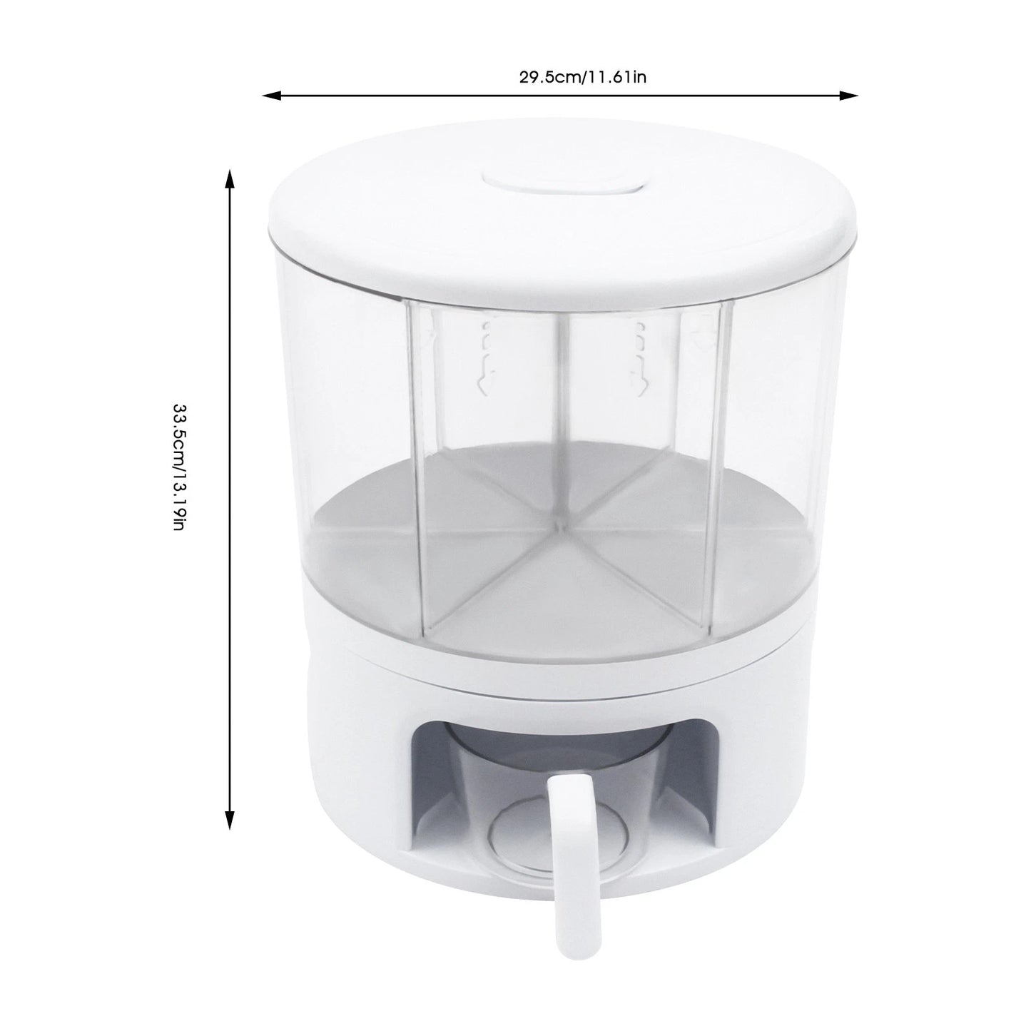 Kitchen Rotatable Rice Grain Dry Food Container 11kg Cereal Storage Dispenser
