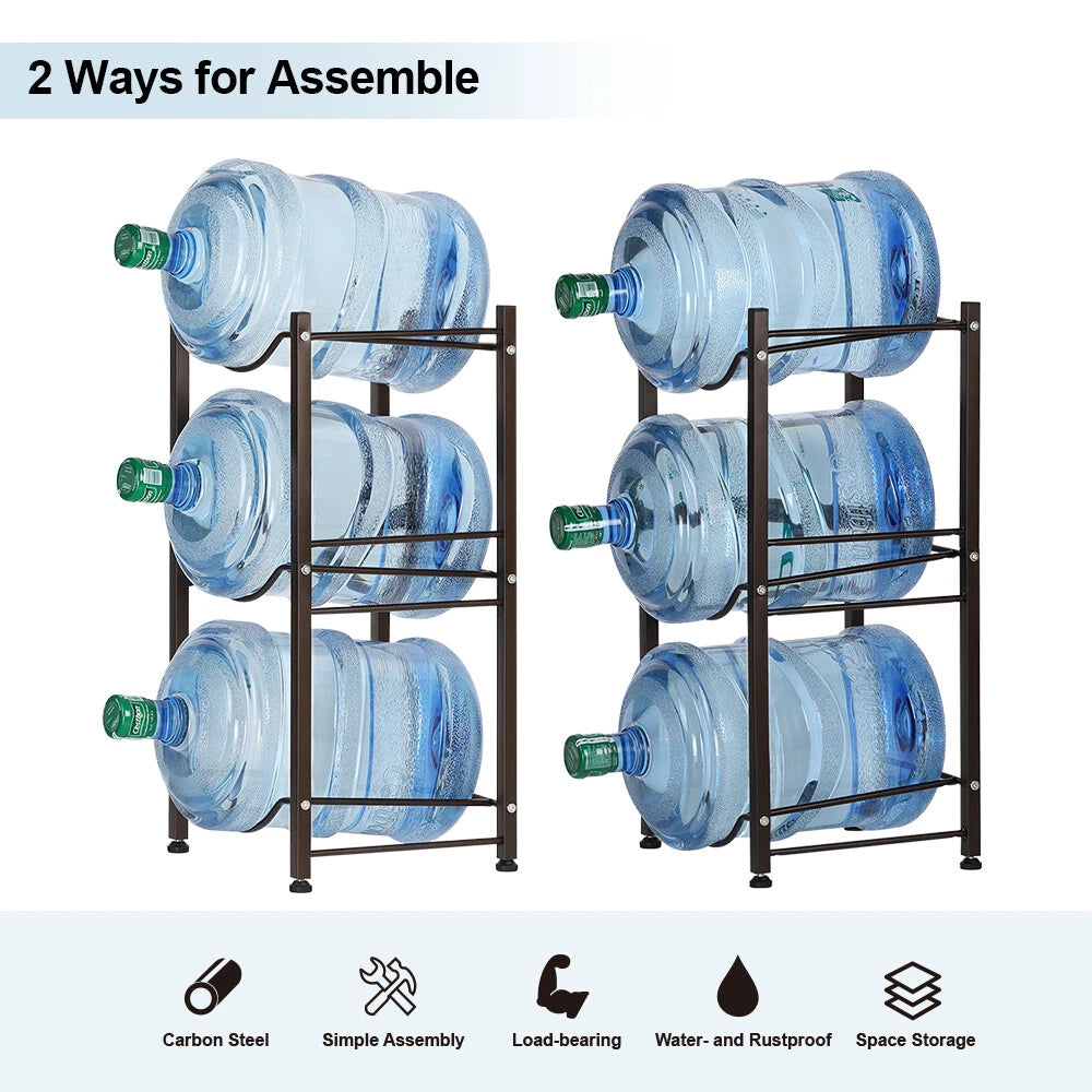 3/4/5 Tier Water Jug Holder 5 Gallon Water Bottle Holder Storage Rack Shelves