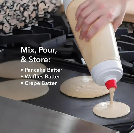 1PCS Pancake Batter Mixer Bottle with Whisk for Easy Baking & Pouring - NEW