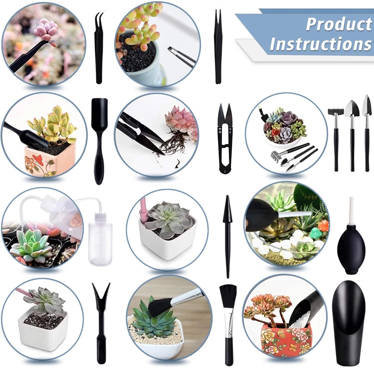 13Pcs Mini Garden Tool Set, Transplanting Hand Tools Set,Succulent Care Kit Gift
