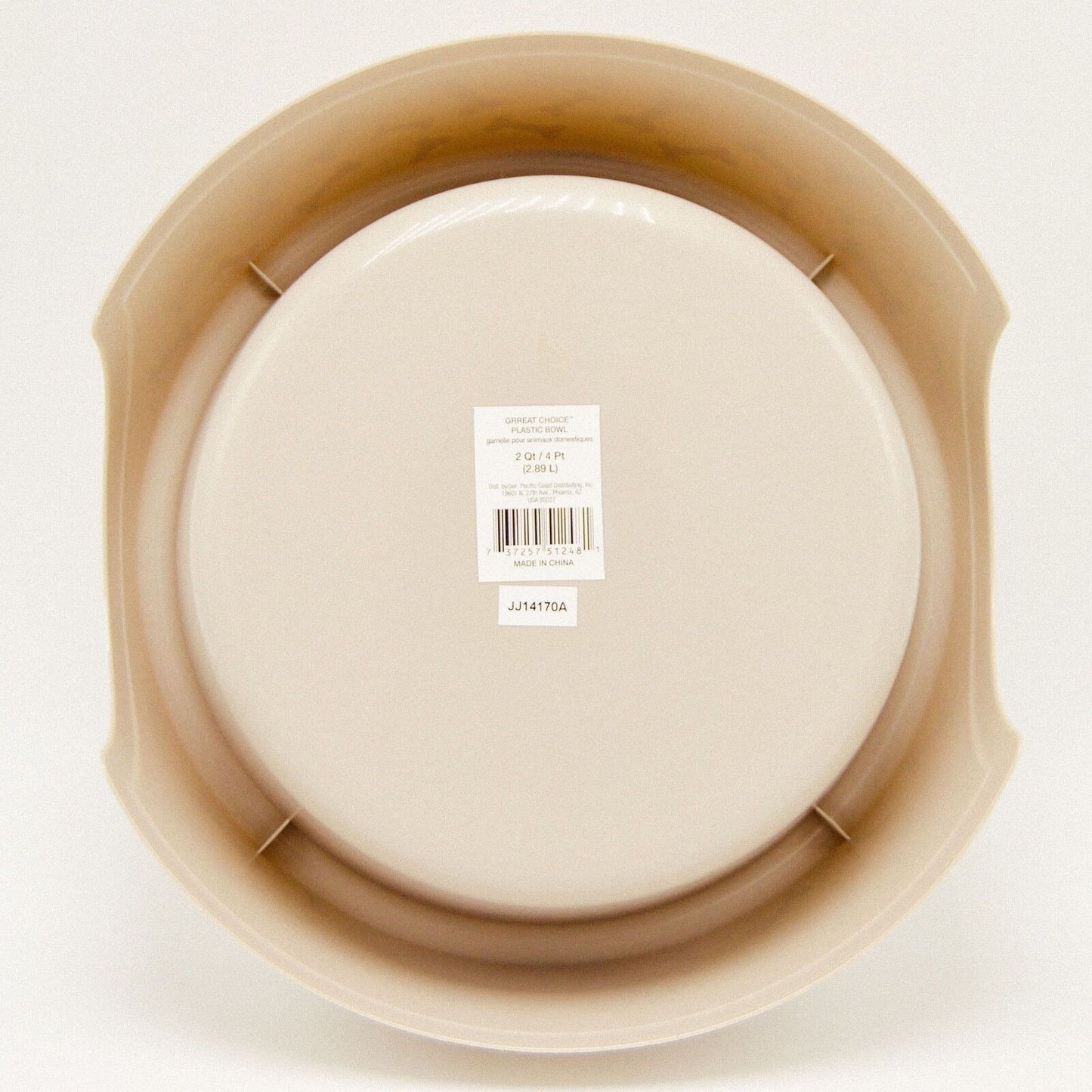 Pet Dog Cat Food Feeding Water Dish Plastic Plate Bowl with Bones 2 Qt (2.89 L)