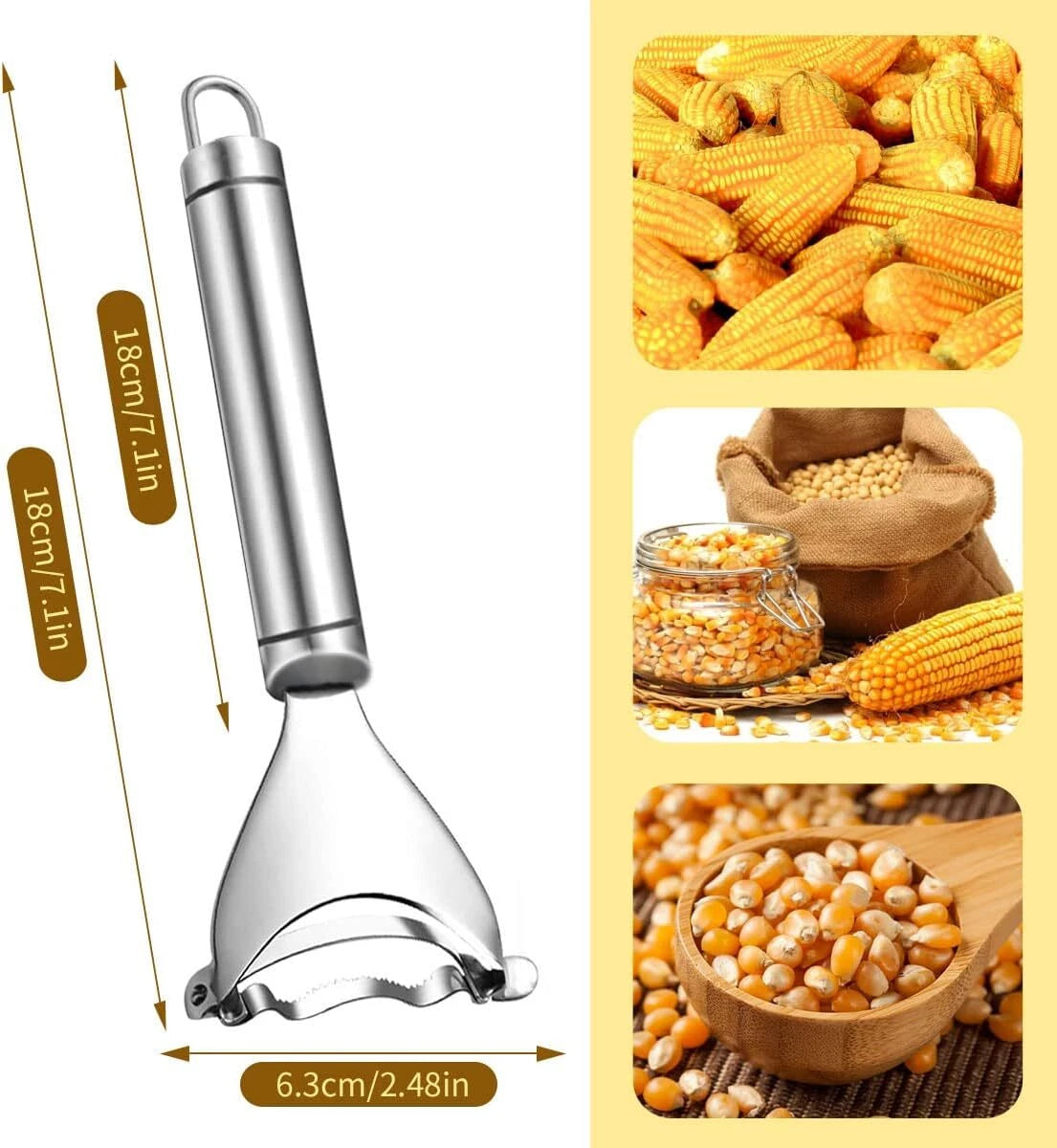Stainless Steel Corn Cob Peeler Stripper Remover Kitchen Cutter Thresher Tool US