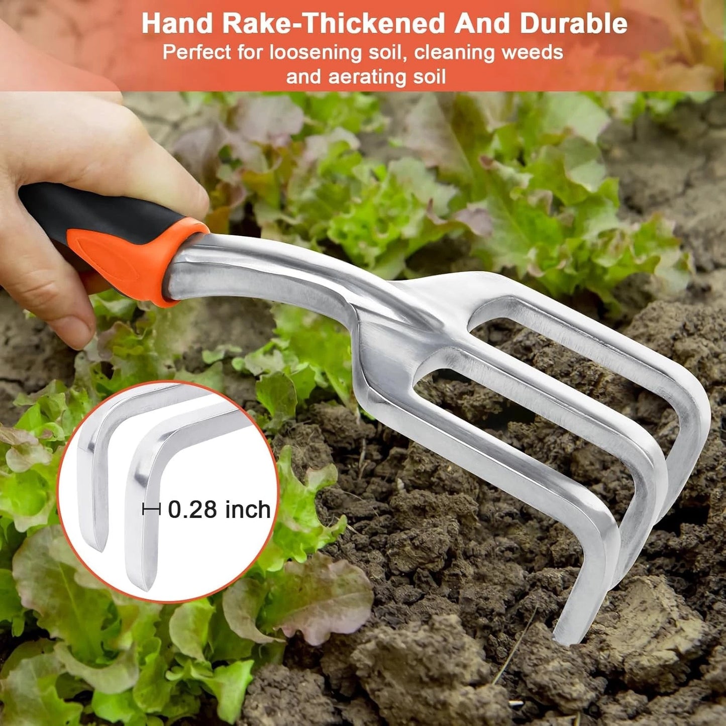Garden Tools Set, 3 Pack Heavy Duty Gardening Tools Set Include Garden Shovel