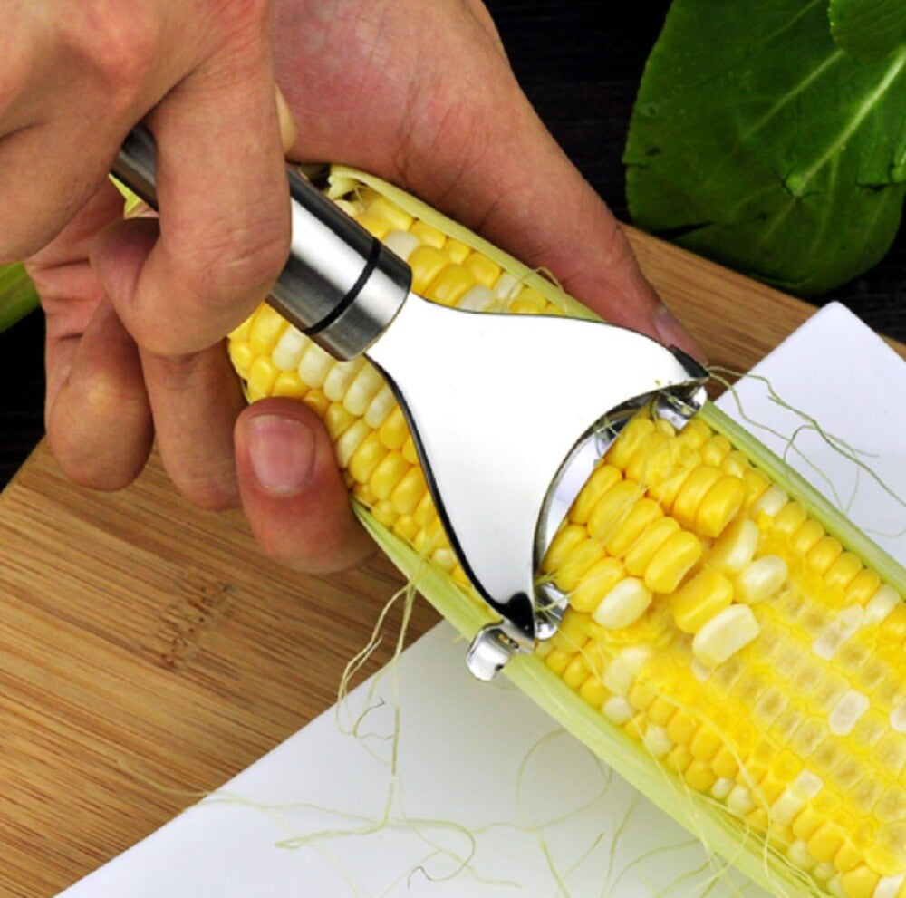 Stainless Steel Corn Cob Peeler – Kernel Stripper & Cutter Remover Kitchen Tool
