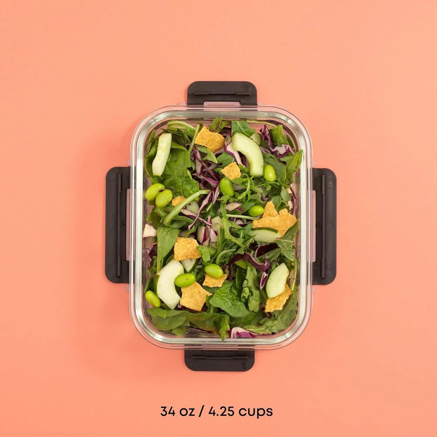 Glass Food Storage Containers 5 Pack 35oz Airtight Meal Prep Lunch Kitchen Set