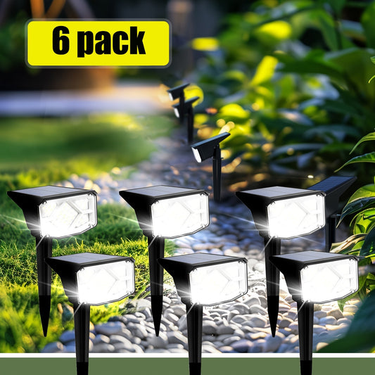 6/10 Pack Solar Spot Lights Outdoor Landscape Spotlights for Garden Cool White