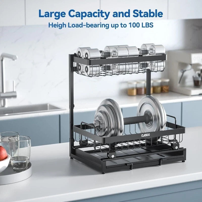 Under Sink Organizers Storage 3 Tier Slide Out Kitchen Cabinet Bathroom Storage
