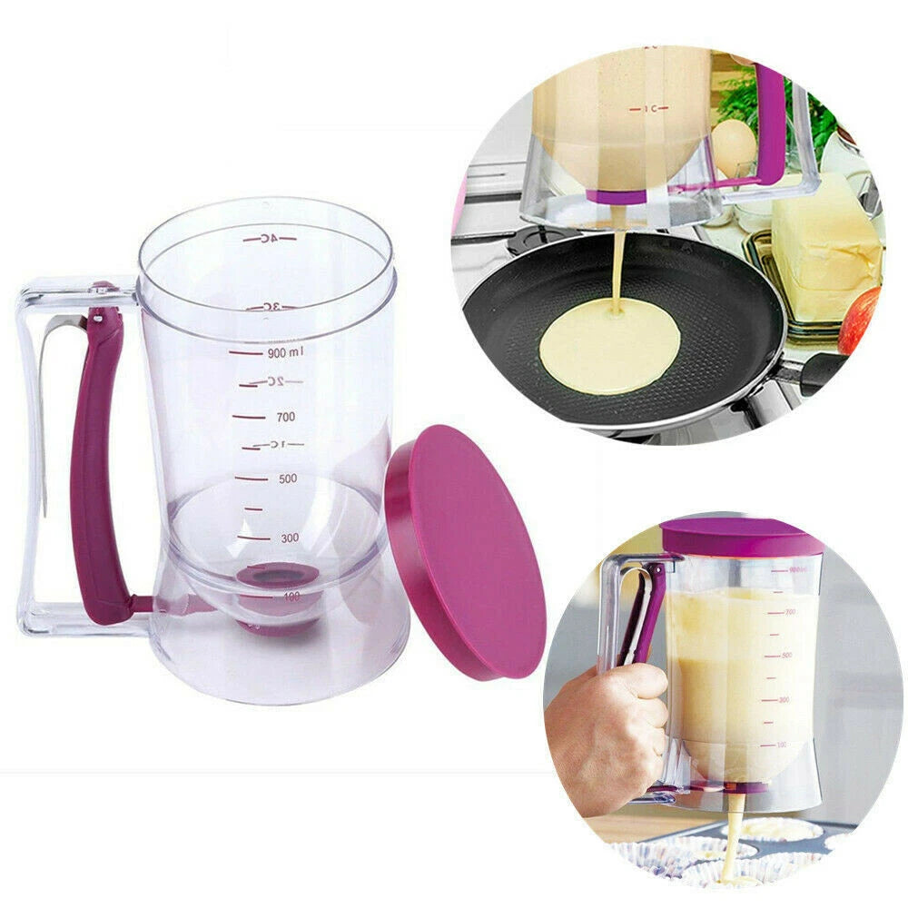 900ML Pancake Baking Batter Dispenser Measuring Cup Muffin Cream Separating Tool - Picture 3 of 9