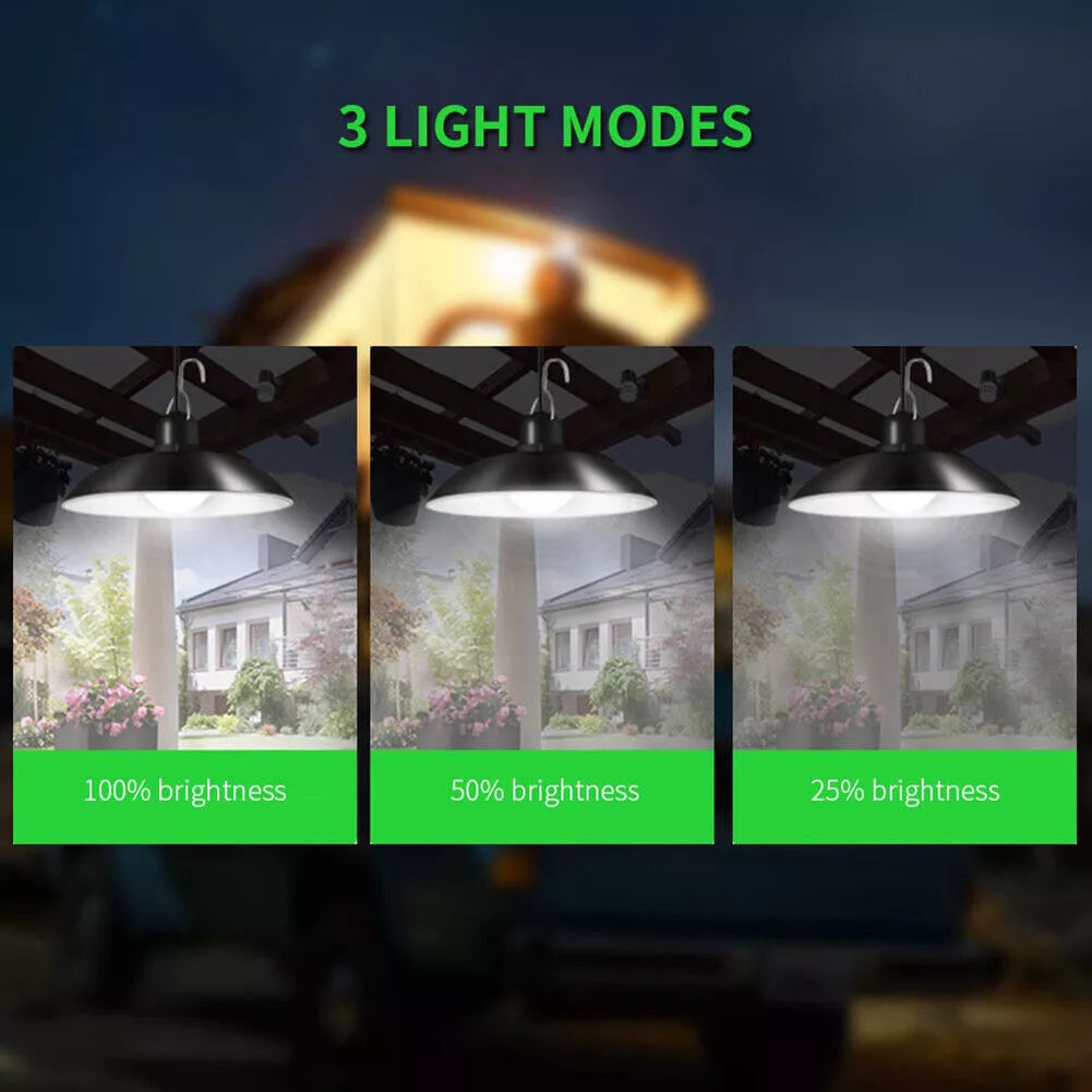 30 LED Solar Pendant Hanging Light Remote Indoor Outdoor Garden Yard Shed Lamp