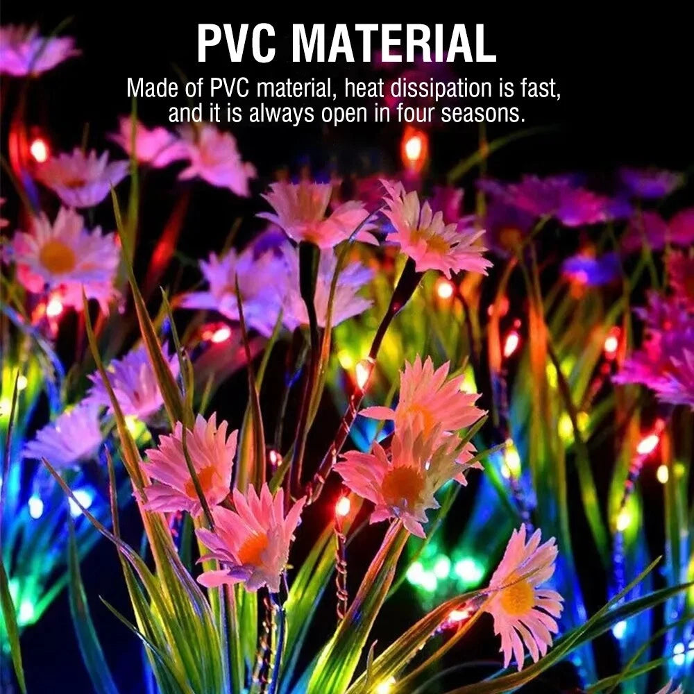 Solar Garden Lights Outdoor Waterproof LED Flower Stake Lamp Yard Patio Decor