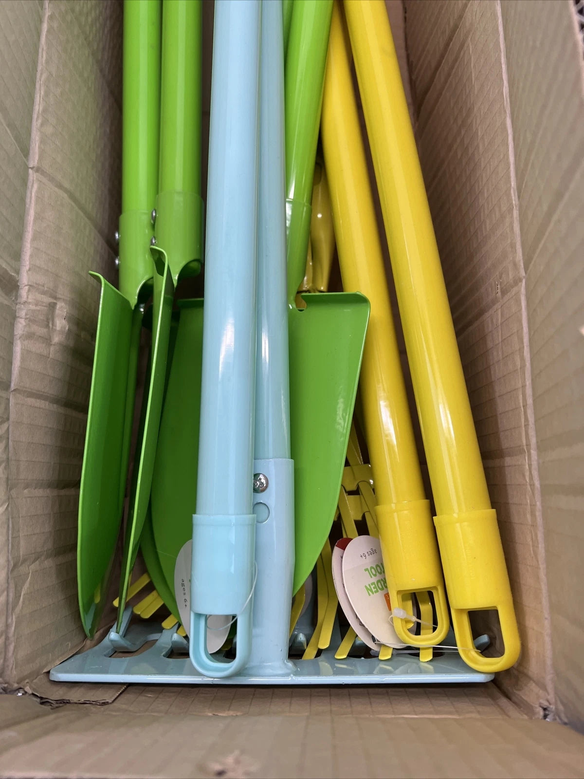 12 Metal Kids Garden/Beach Tool Toy Set, Rake, Shovel & Hoe 27-inch Bulk Lot New