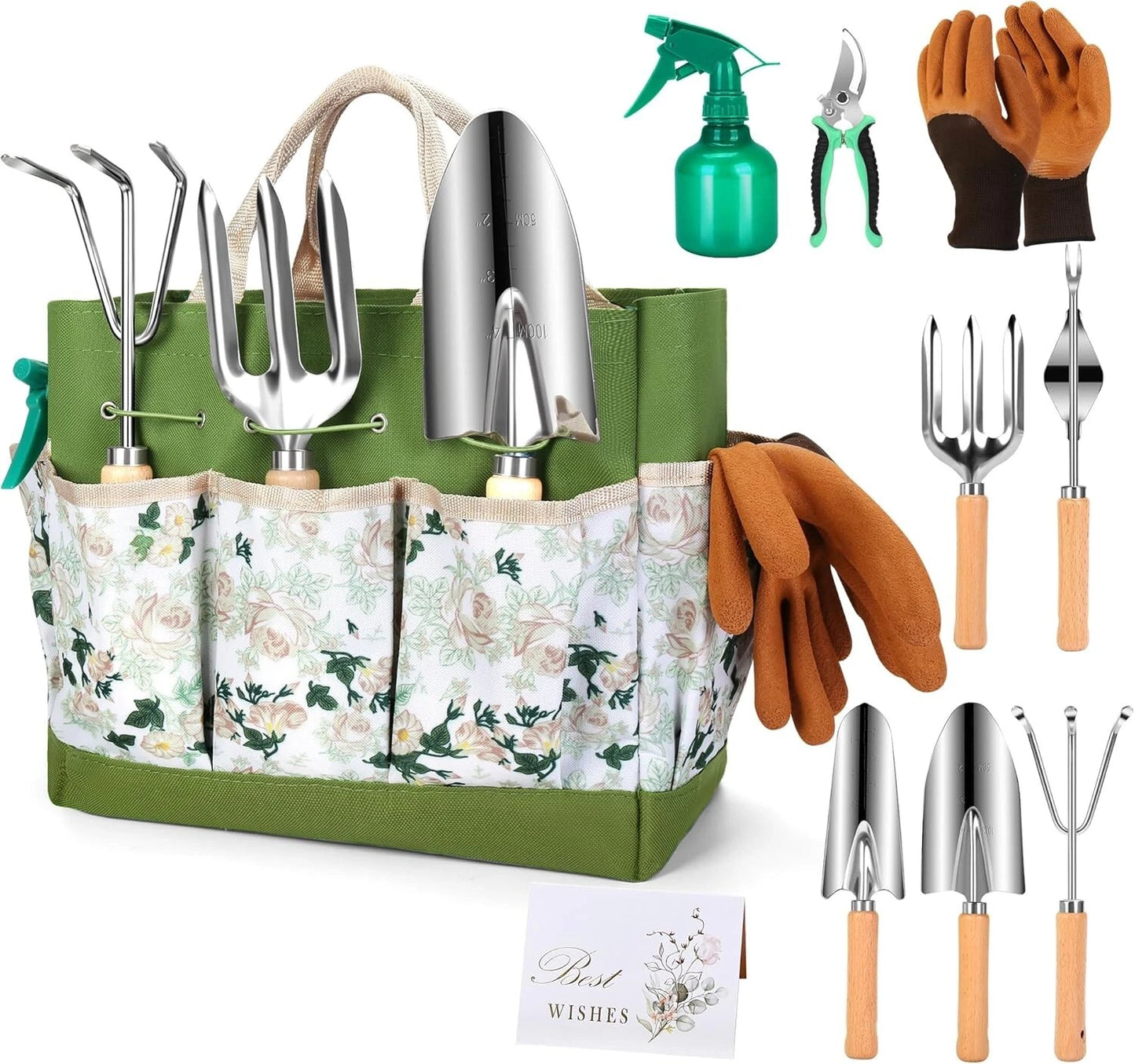 Premium 10-Piece Gardening Tool Set for Women Heavy Duty Steel Rust-Proof Tools