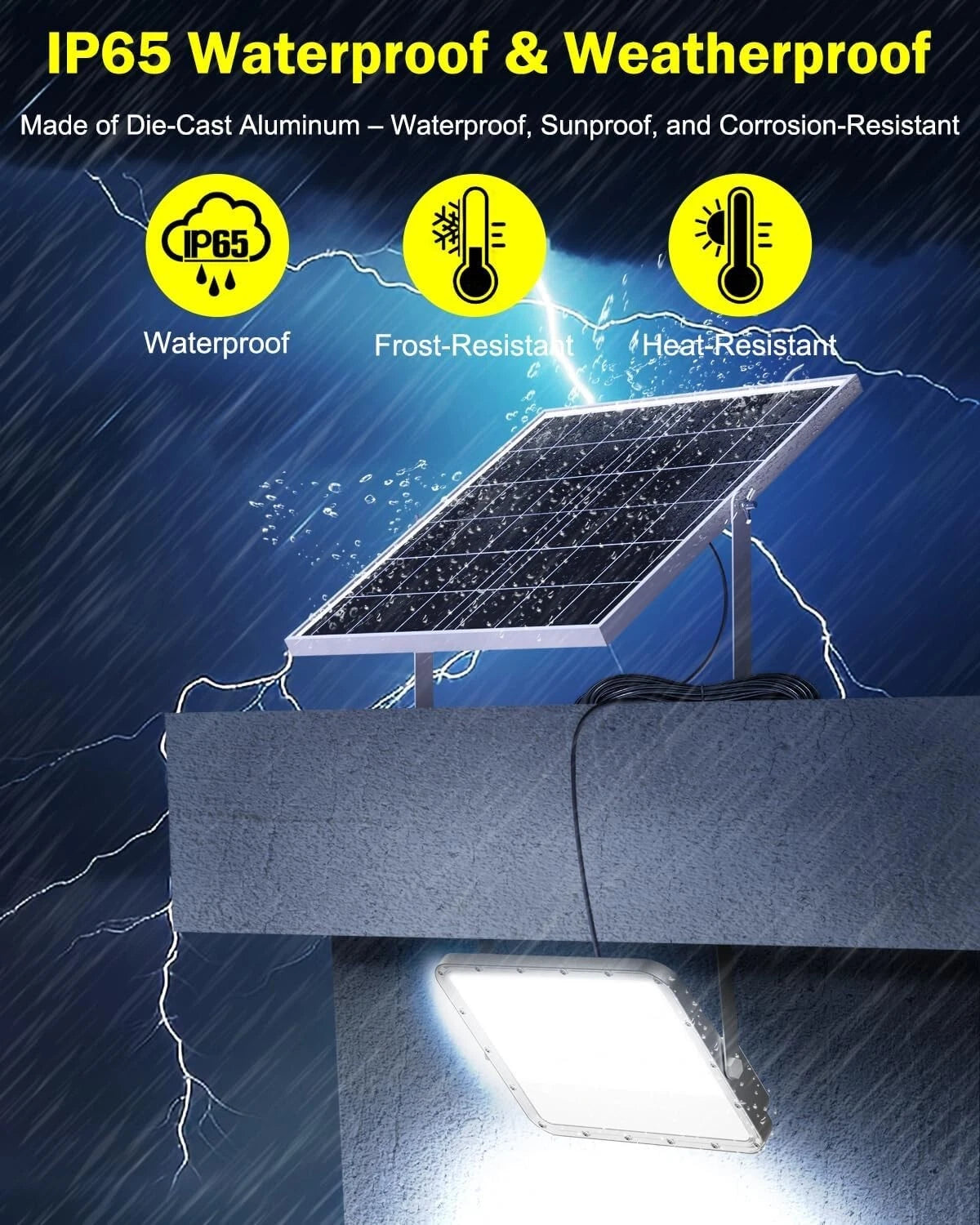 Solar Lights Outdoor 10000LM Auto On/Off Dusk to Dawn Light with 20000mAh