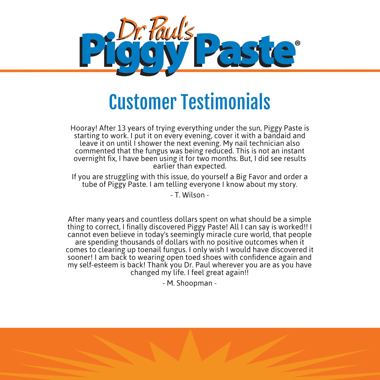 Dr. Paul's Piggy Paste Gel  Nail Fungus Treatment Treats A Toe Nail For 3 Months