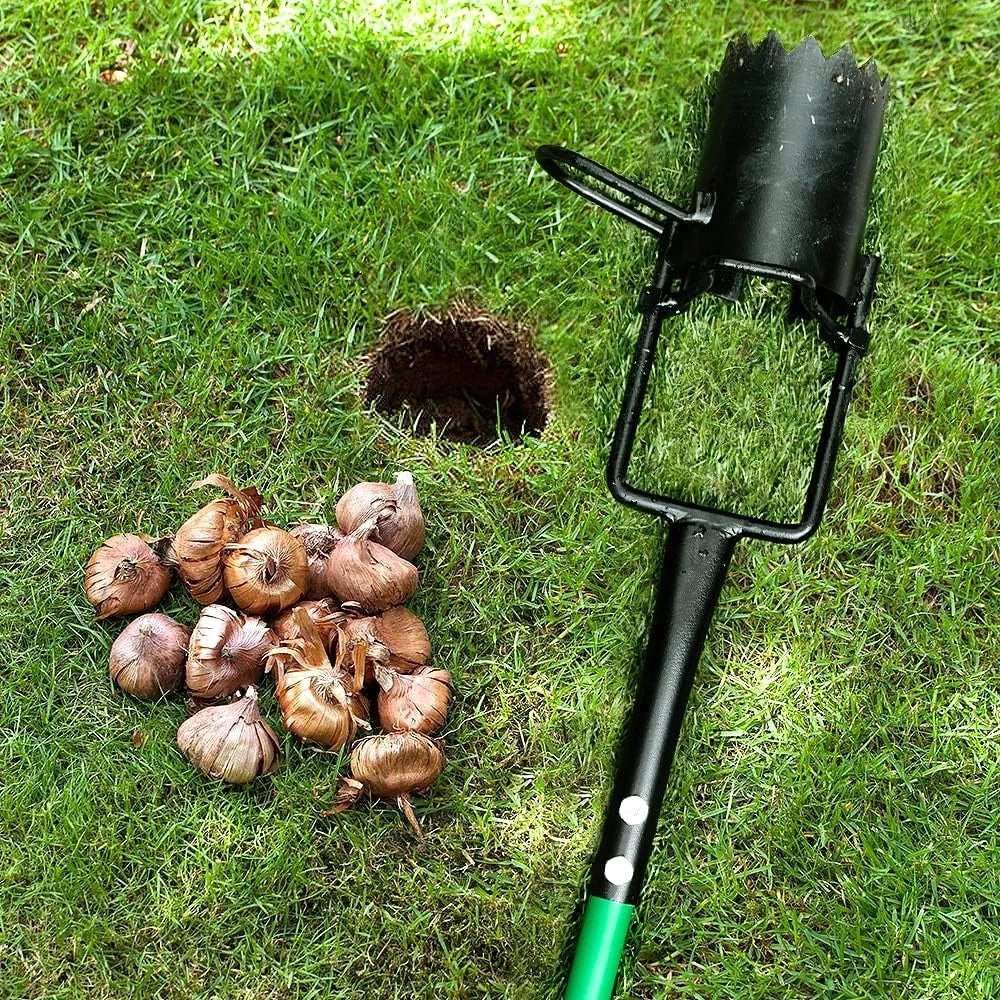 Versatile Long-Handle Garden Tool - 5-in-1 for Digging, Weeding & Transplanting