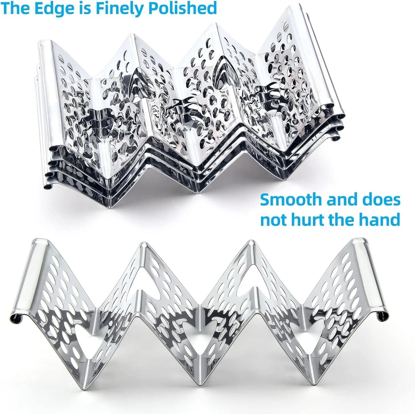 Taco Holders Set of 4, Taco Stand, Stainless Steel Taco Holder, Each Can Hold 3