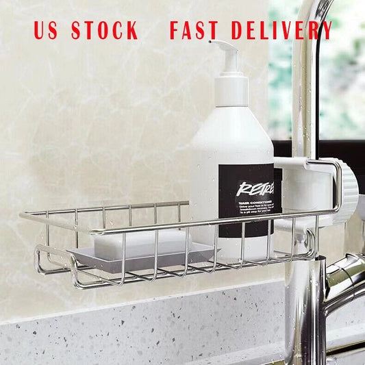 Drain Rack Storage Holder Shelf-Kitchen Sink Faucet Sponge Soap Cloth