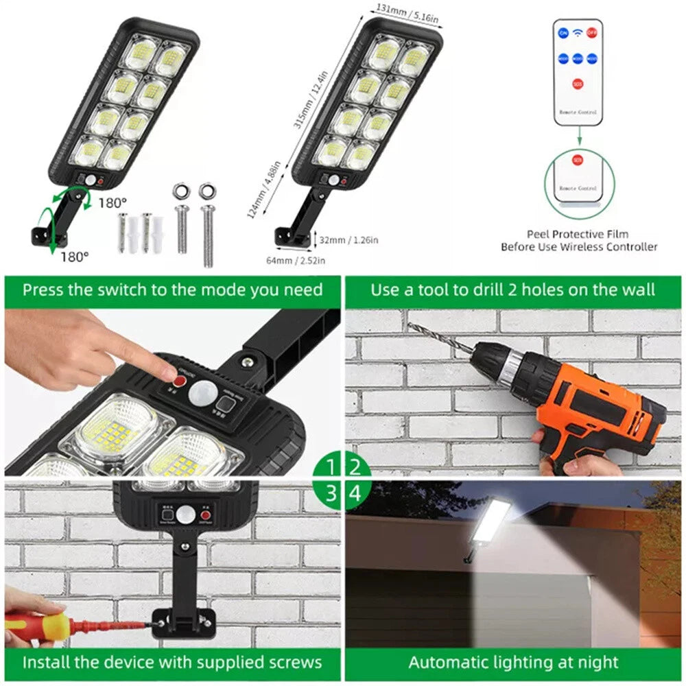 Commercial 1000000LM LED Outdoor Dusk to Dawn Solar Street Light Road Area Lamp?