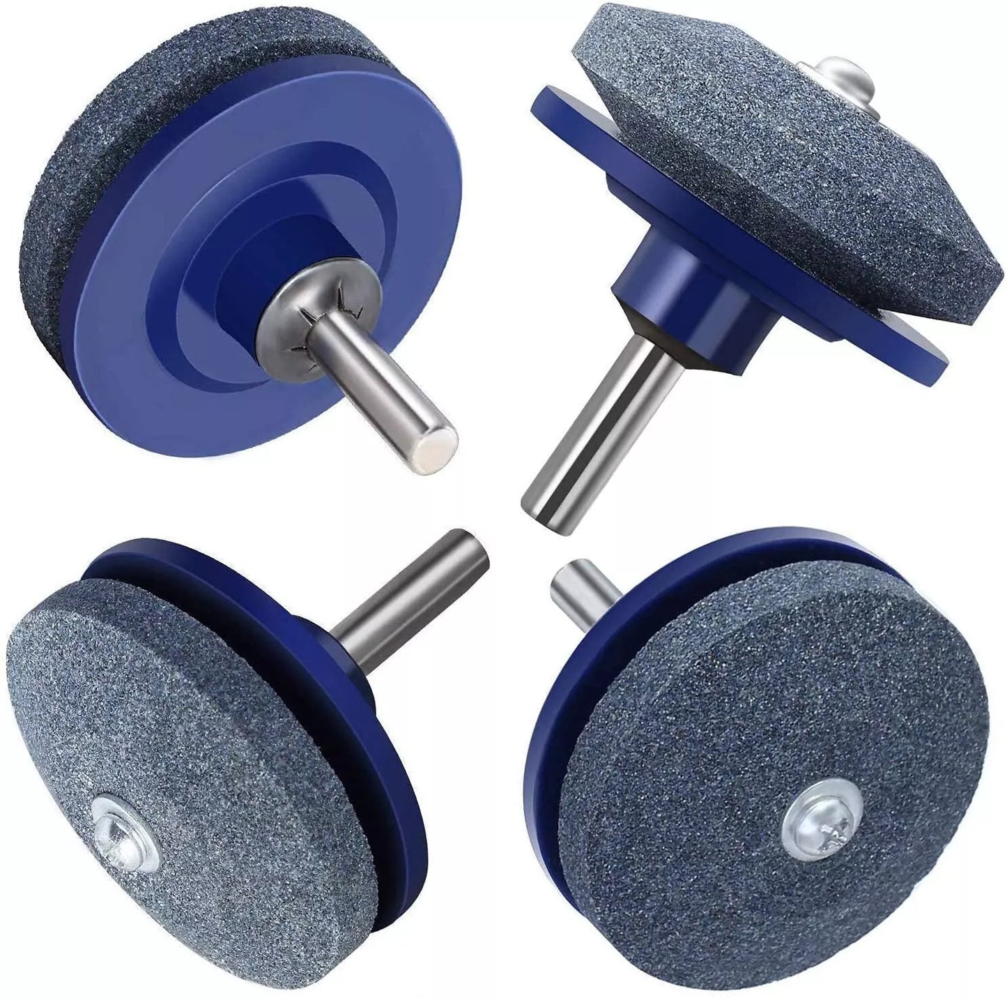 5PC Lawn Mower Balancer Blade Sharpener Kit Garden Tool For Drill Grinder Stone