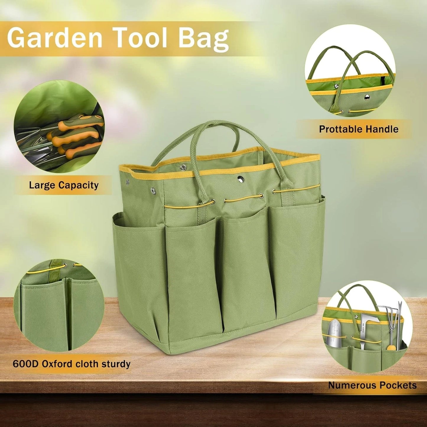 Garden Tool Set, 9 Piece Stainless Steel Heavy Duty Gardening Hand Tools with...