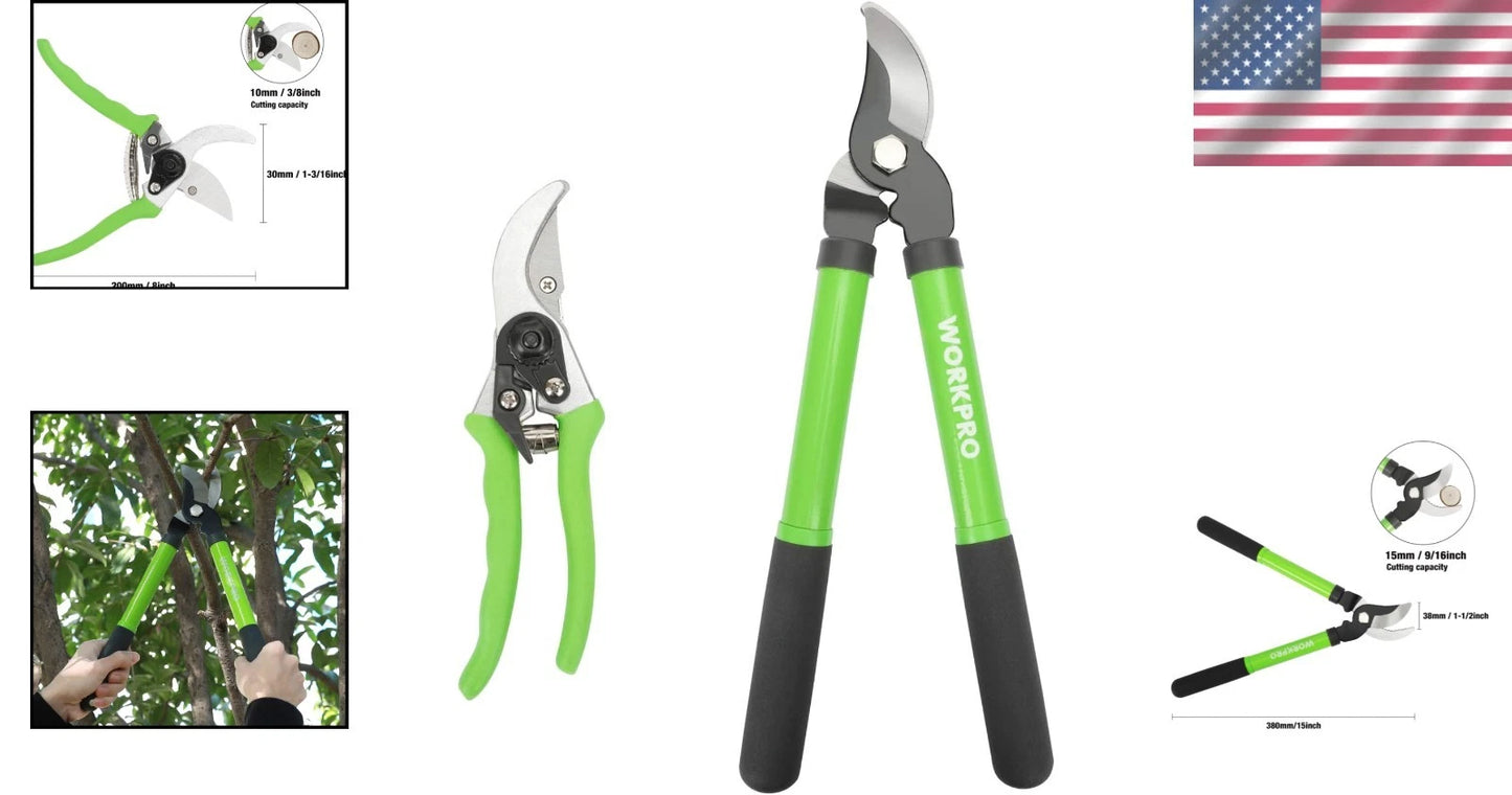 Garden Pruning Set: 2-Piece Heat-Treated Steel Tools for Effortless Cutting