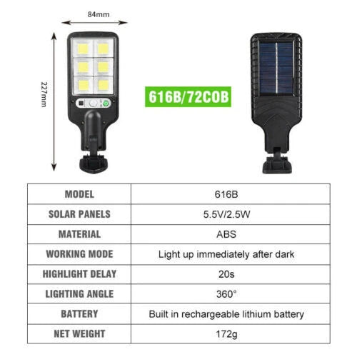 1000000LM LED Solar Motion Sensor Light Bright Garden Outdoor Street Wall Lamp