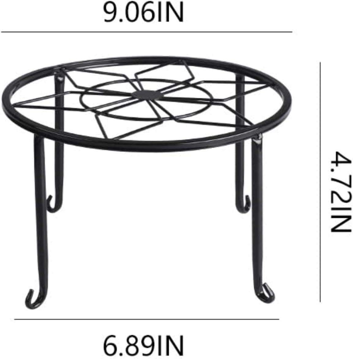 4 Pack Black Metal Potted Plant Stand for Indoor and Outdoor Plants 9.1 Inches H