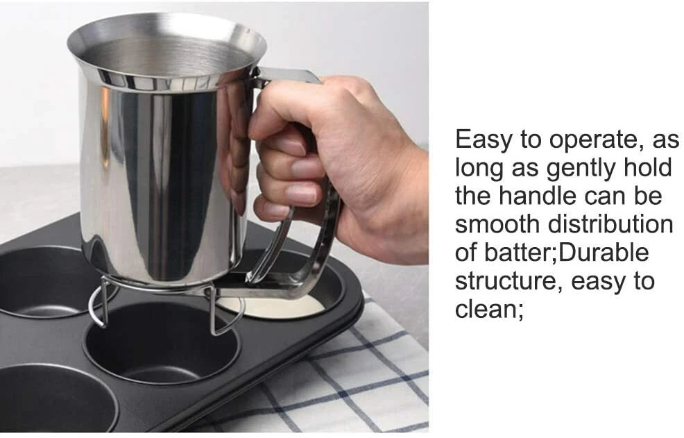 Pancake Batter Dispenser- Holds 3 Cups of Batter-For Baking Muffins And Cupcakes
