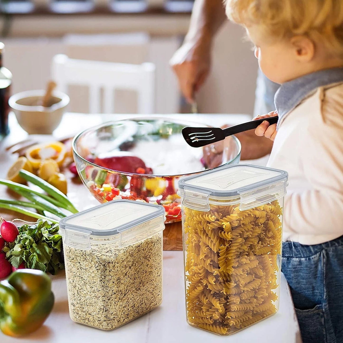 14PC Stackable Kitchen Storage Containers - Airtight & BPA-Free Organization Set