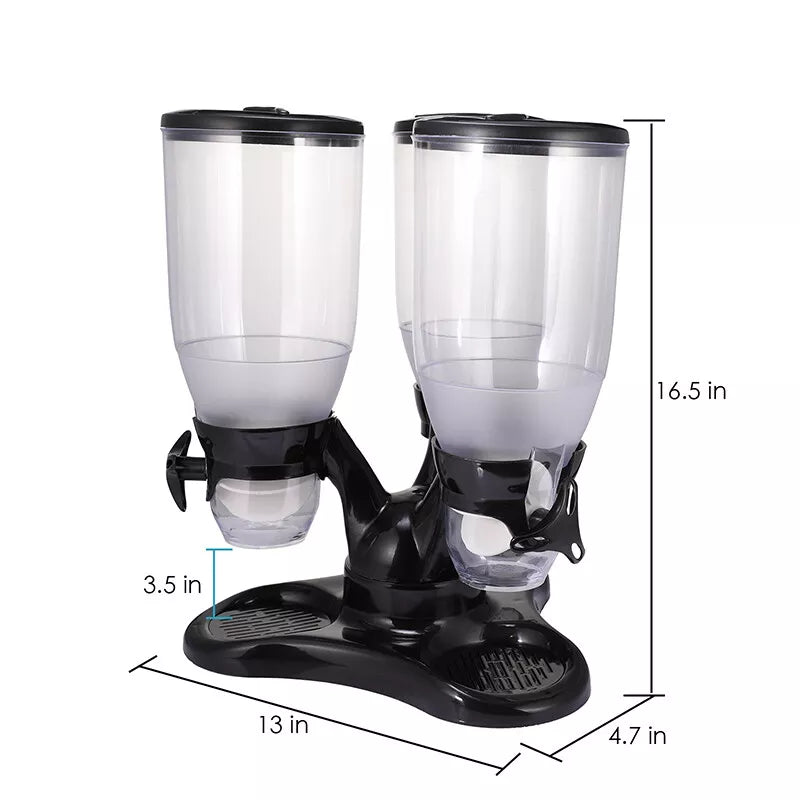 Large Cereal Dispenser Storage Triple Dry Food Snack Container Kitchen Canister