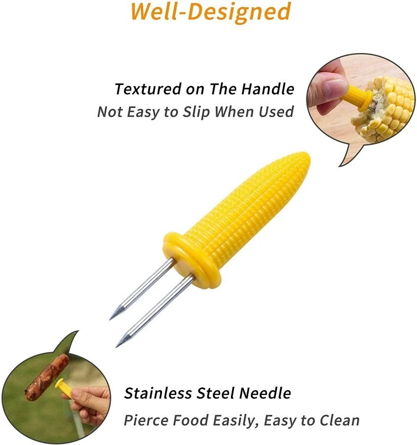 20pcs Stainless Steel Corn Holders Corn on The Cob Skewers for BBQ US Stock B605