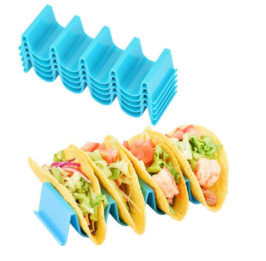 4-Pack Wave Taco Holder Stand – Stainless Steel Rack Tray for Mexican Cooking
