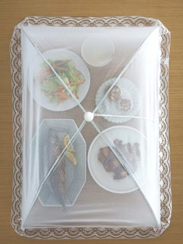 Foldable Mesh Food Cover - Anti-Fly, Dustproof for Dining Table & Outdoor Use